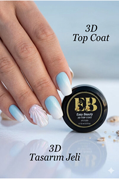 Easy Beauty 3D Top Coat | 15ml Kabartmalı Nail Art Protez Tırnak - Su Damlası...