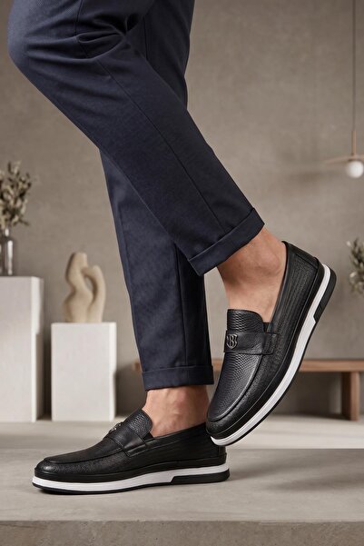 Papuçsepeti Papuç Basket 222 Genuine Leather Daily Men's Shoes