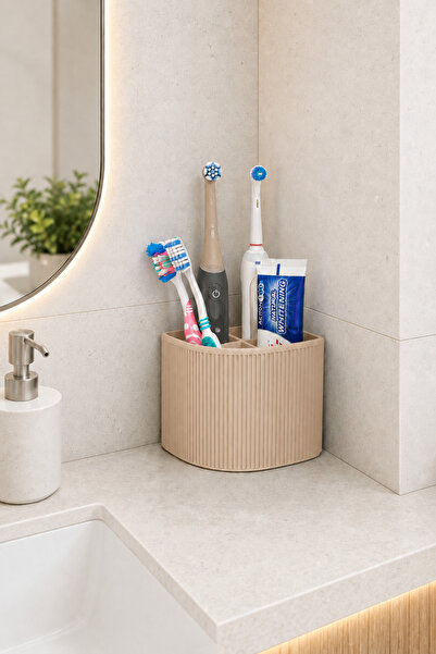Arvella Studio Diş Fırçalık Köşe Organizer | 6 Renk Seçenekli Banyo Düzenleyi...