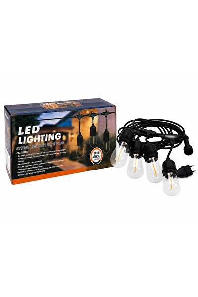 OEM 20М Външна LED светеща гирлянда, с винтидж крушки, водоустойчива, разширяема