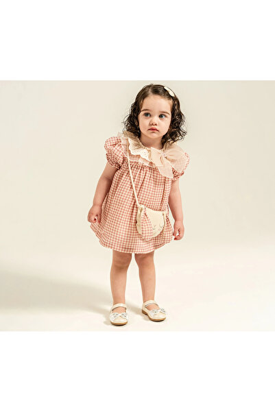 blumi kids طقم فستان منقوش بطبعة بوتيكار وحقيبة بآذان أرنب للفتيات الصغيرات
