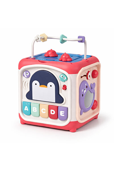 PinkBlue Cub de activitati interactiv-educativ PinkBlue, Pinguin Roz, 7 in 1,...