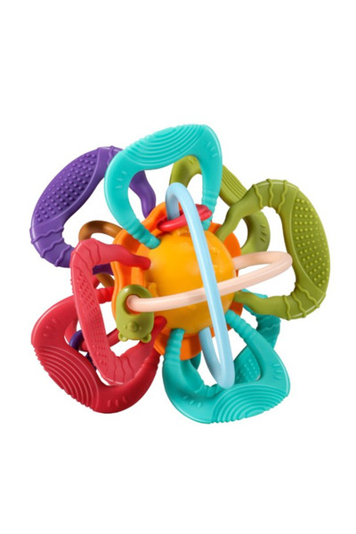 PinkBlue Sensory Teething Toy for Babies, Soft Silicone and Multiple Textures...