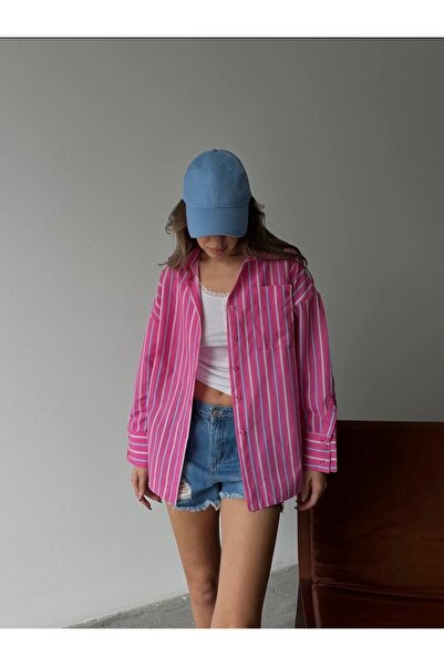 Elif Baysal Boutique pembe çizili gömlek