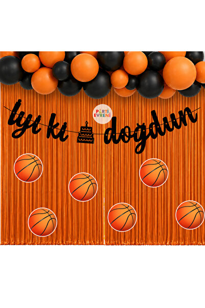 Parti Evreni Basketbol Temalı Arka Fon Süsleme Seti 1 Metre