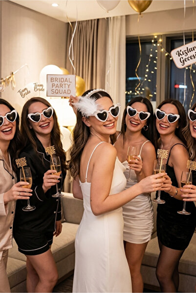 Happyline Feather and Heart Framed Bridal Glasses, Bridesmaid Glasses, Bride ...
