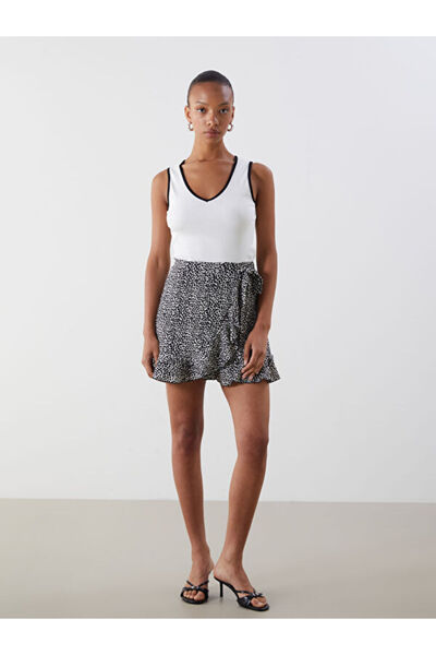 LC Waikiki Patterned Ruffled Mini Skirt with Elastic Waist