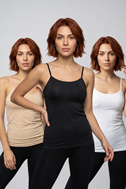 fevien 3-Pack Advantage Package Women's 95% Cotton Self-Braided Strapless Ath...