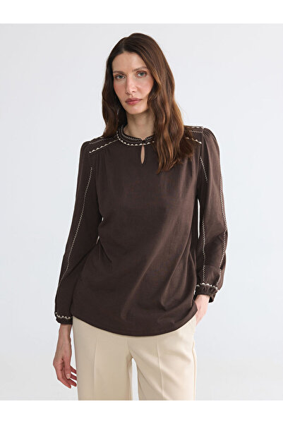 LC Waikiki Esvab • Modern & Distinctive Stand-Up Collar Embroidered Blouse