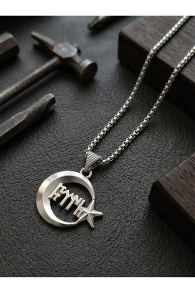 Velcari Moon Star Minimalist Style Stainless Steel Men's Necklace