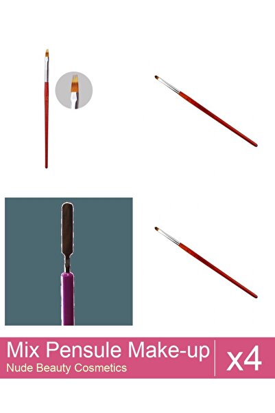 Makeup Set Mix 4 products Makeup Brushes: Cat's Tongue Gel Brush - No. 4, Cat...