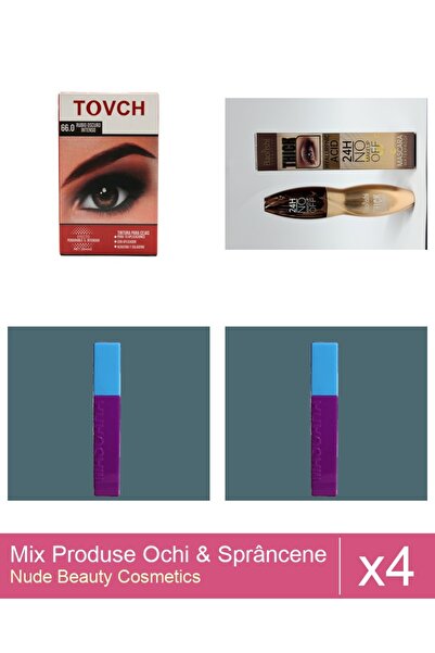 Makeup Set Mix 4 produse Rimel Sprancene: Rimel Ushas , Negru, Vopsea sprance...