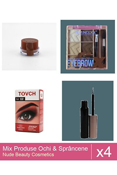 Makeup Set Mix 4 produse Rimel Sprancene: Fard de sprancene SevenCool, Nr 1, ...