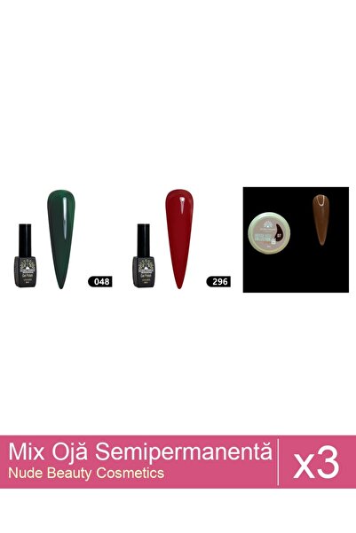 Makeup Set Mix 3 produse Nail Oja: Oja semipermanenta BLACK ELITE, Global Fas...