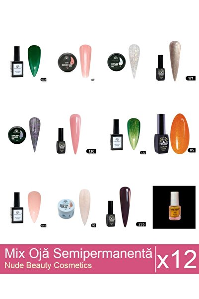 Makeup Set Mix 12 produse Nail Oja: Starry Night, Builder Gel , 15 g , Nr 06,...