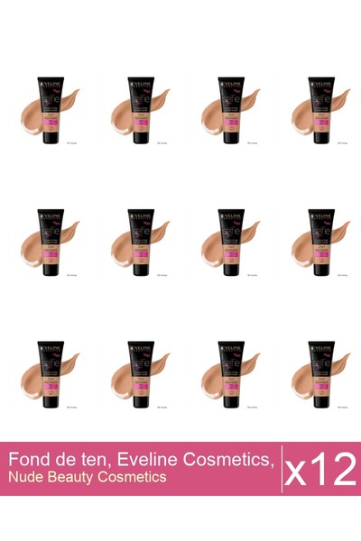 Makeup Set 12x Fond de ten, Eveline Cosmetics, Selfie Time 2 in 1, 06 Honey, ...