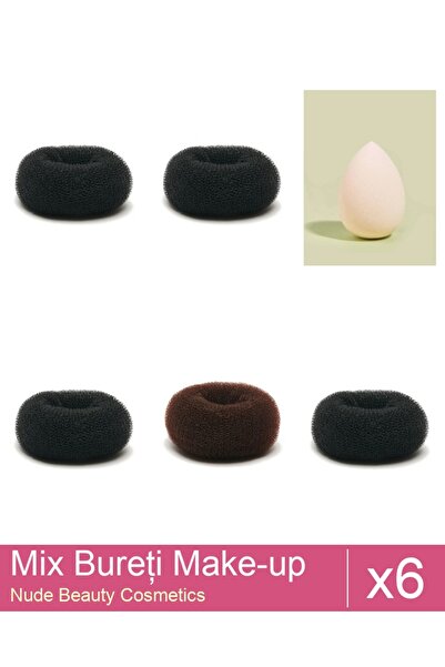 Makeup Set Mix 6 products Sponges: Extra-soft sponge for make-up, nude, Brown...