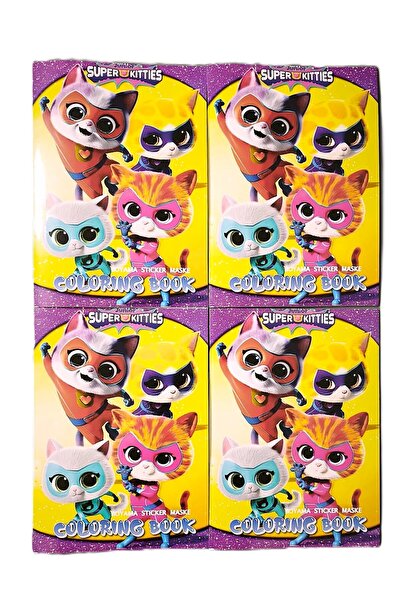 şahane parti Kıttıes Coloring Book 4 Pieces (Coloring, Sticker, Back Cover Mask)