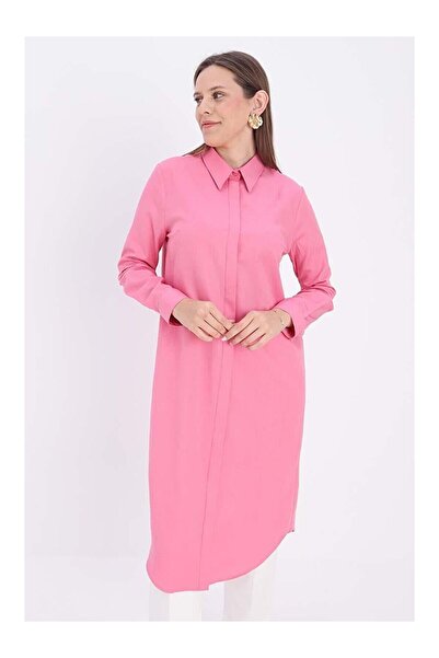 LC Waikiki Nevavm Pink-Colorful Patched Long Shirt with a Difference