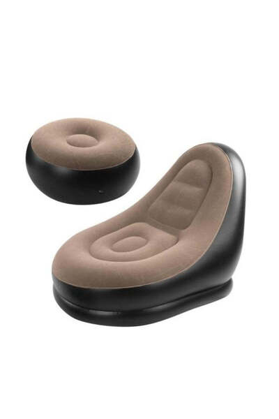 OEM Inflatable armchair with footrest, velvety cover