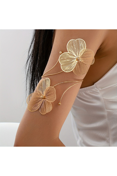 Choice YF7177-1 1-piece Gold Color Hollowed Out Flower Opening Bracelet, Wome...