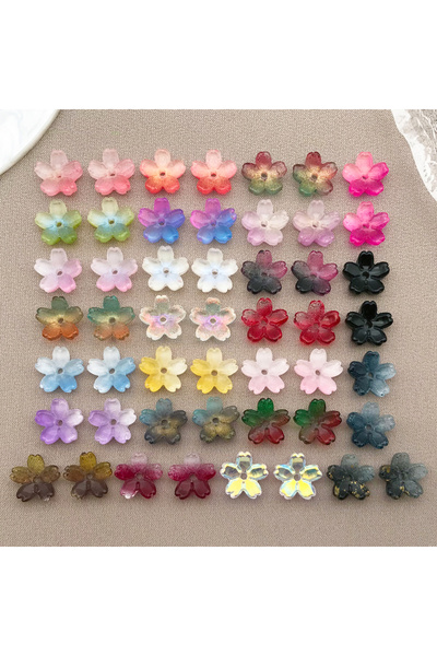 Choice10 BE43-50pcs 50pcs Colored Glass & Shell-imitation 3D Floral Vintage C...