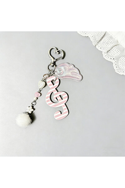 Choice3 FAYSK1062-5 Creative Cute Fun keychain Wave Dot Striped Note Star Key...