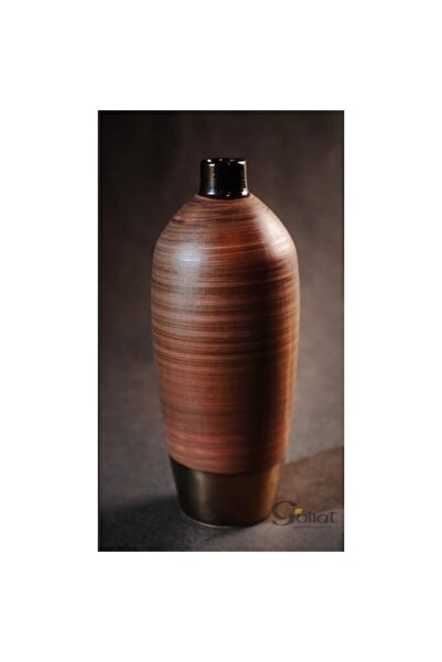 Goliat tall oval vase, 15x15x35 cm, brown