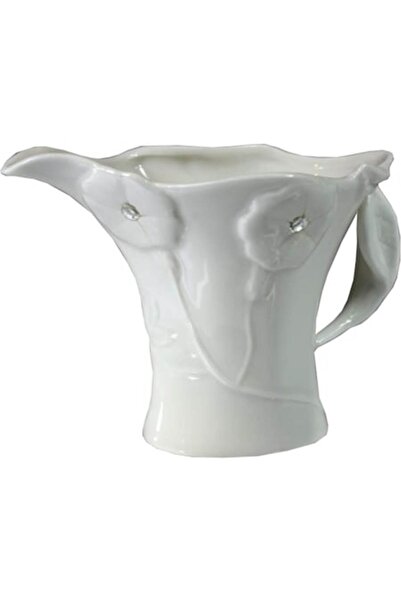 Goliat Cană de lapte elegantă, albă, 10 cm, cu decorațiuni florale