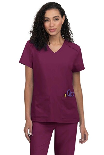 KOI Cureology by Happiness Cardi Medical Scrub Jacket for Women, Wine Red (C101)