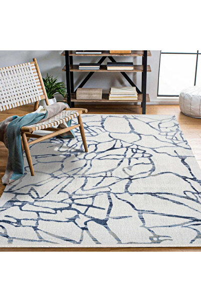 halinet Halı.Net White Modern Washable Non-Slip Living Room Carpet Cr-Londra-...