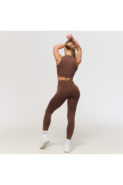 GymBeam Colanți fără cusături Fierce de damă, maro, L