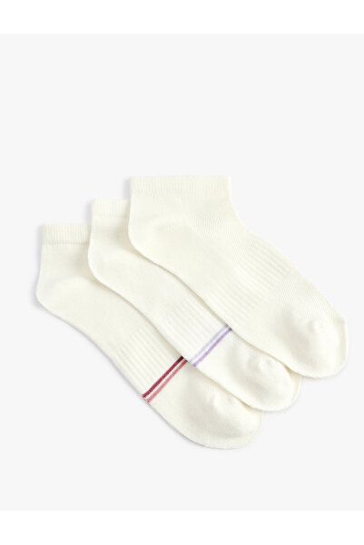 Koton Striped Cotton 3-Piece Booties Socks Set