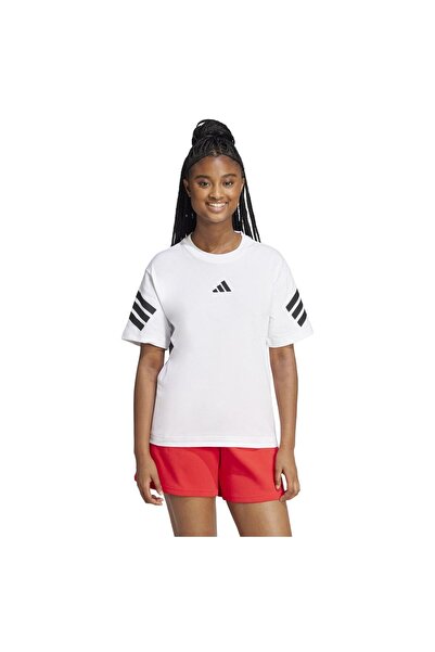 adidas Tricou de damă cu mânecă scurtă, 3 dungi, Future Icons, mărimea S