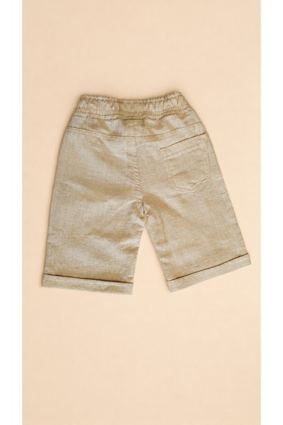 BENBİLGE Boy's Knitwear Textured Polo Collar T-Shirt & Shorts Two-Piece Summer Set