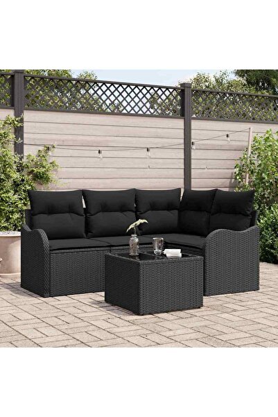 vidaxl Set de canapele pentru gradina 5 pcs Bej poliratan