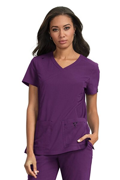 KOI Bluză medicală de damă Basics Katie 374, Mov-violet, Elastică, cu proprie...