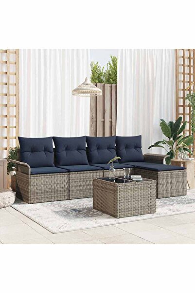 vidaxl Set de canapele pentru gradina 6 pcs Gri poliratan