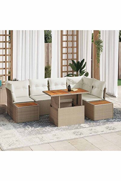 vidaxl Set de canapele pentru gradina 10 pcs Bej Rattan poli