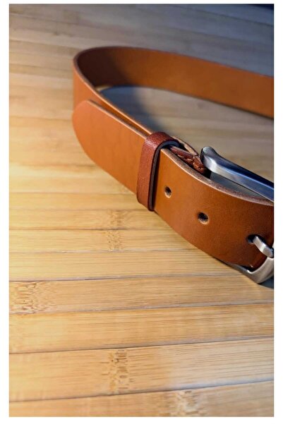 OK DERİCİLİK EL SANATLARI Men's Genuine Leather Belt with Keychain as a Gift