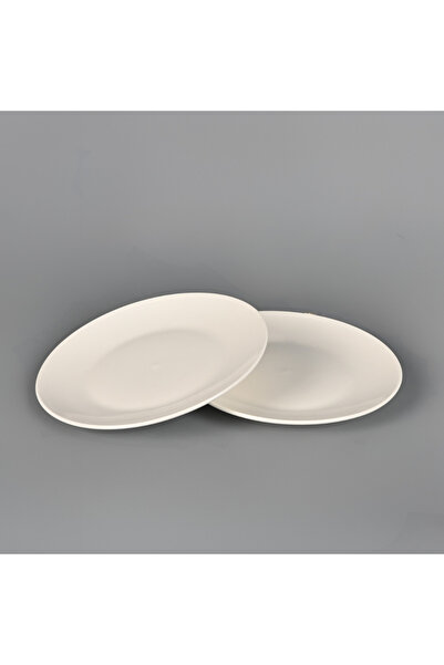 Generic 20.5cm 2 Pieces White Flat Plate Ceramic Dinner Plates for Table Sett...
