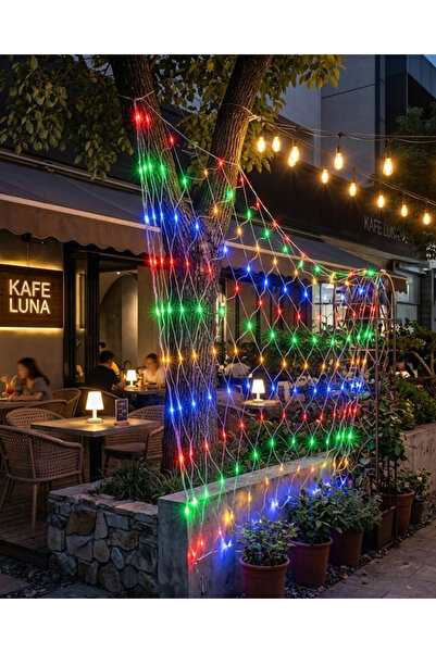 Epilons Ağ Şeklinde Led File Işık Dekoratif Ortam Aydınlatma Bahçe Balkon Süsü