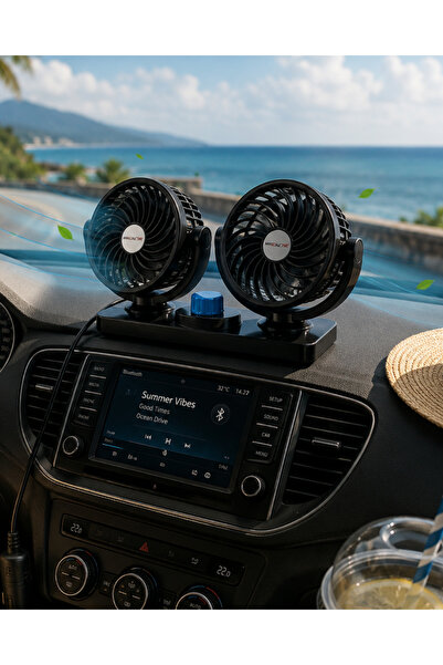 teknotrust Ventilator auto premium cu 2 trepte, cu cap rotativ, silențios