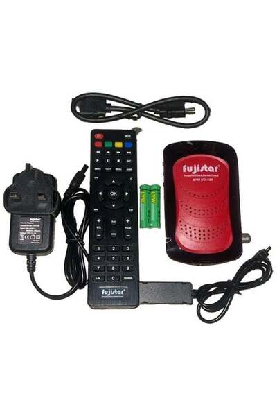 fujistar جهاز استقبال الأقمار الصناعية الرقمي ميني HD-888 بشاشة مزدوجة ومستشع...