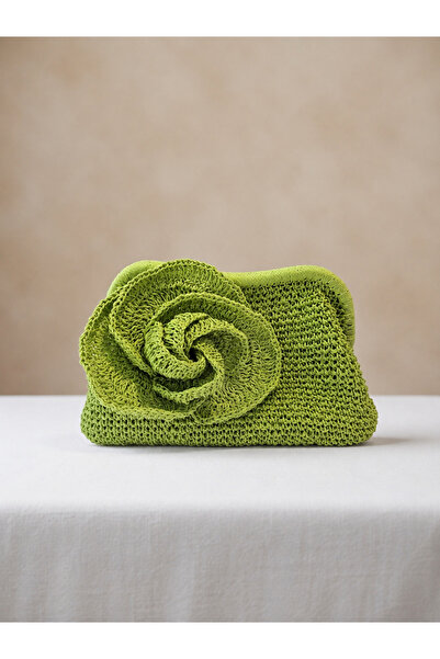 Ruche Atelier Çiçekli örgü clutch