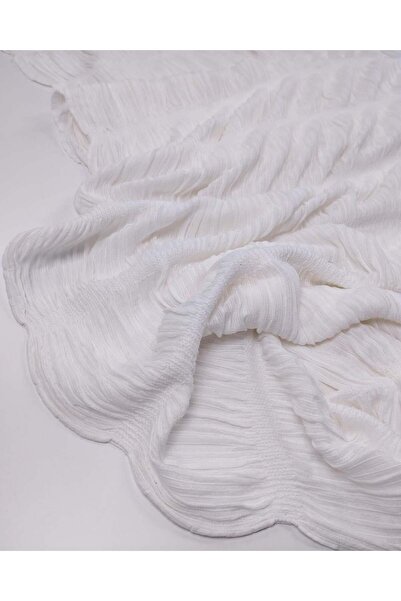 Kumaş Parça White Foam Textured Jersey Fabric, Flexible and Soft, Suitable fo...