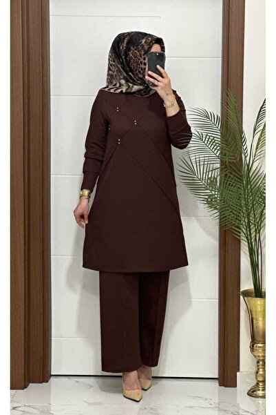 MODA ALMİRA F14 K 120 KAHVE ÇİMALI TAŞLI İKİLİ TAKIM