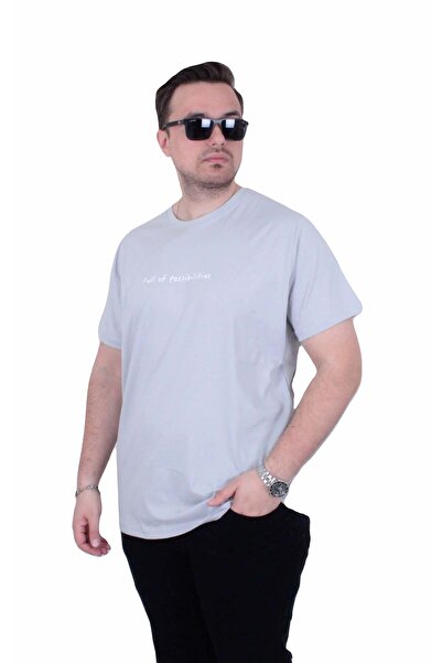 MocGrande Tricou cu gâtul în formă de O pentru bărbați, mărime mare, Imaginat...