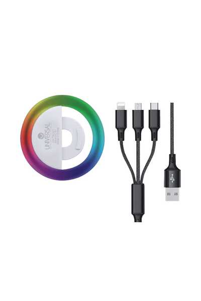 Universal Selfie Light + 3 in 1 Data Cable