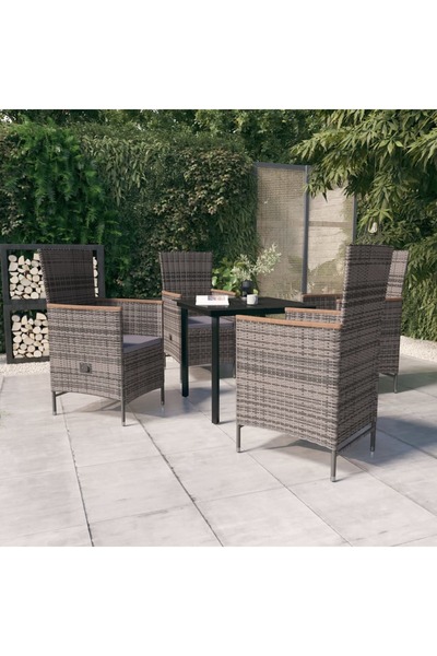 vidaxl Set mobilier pentru gradina, cu perne, 5 piese, gri